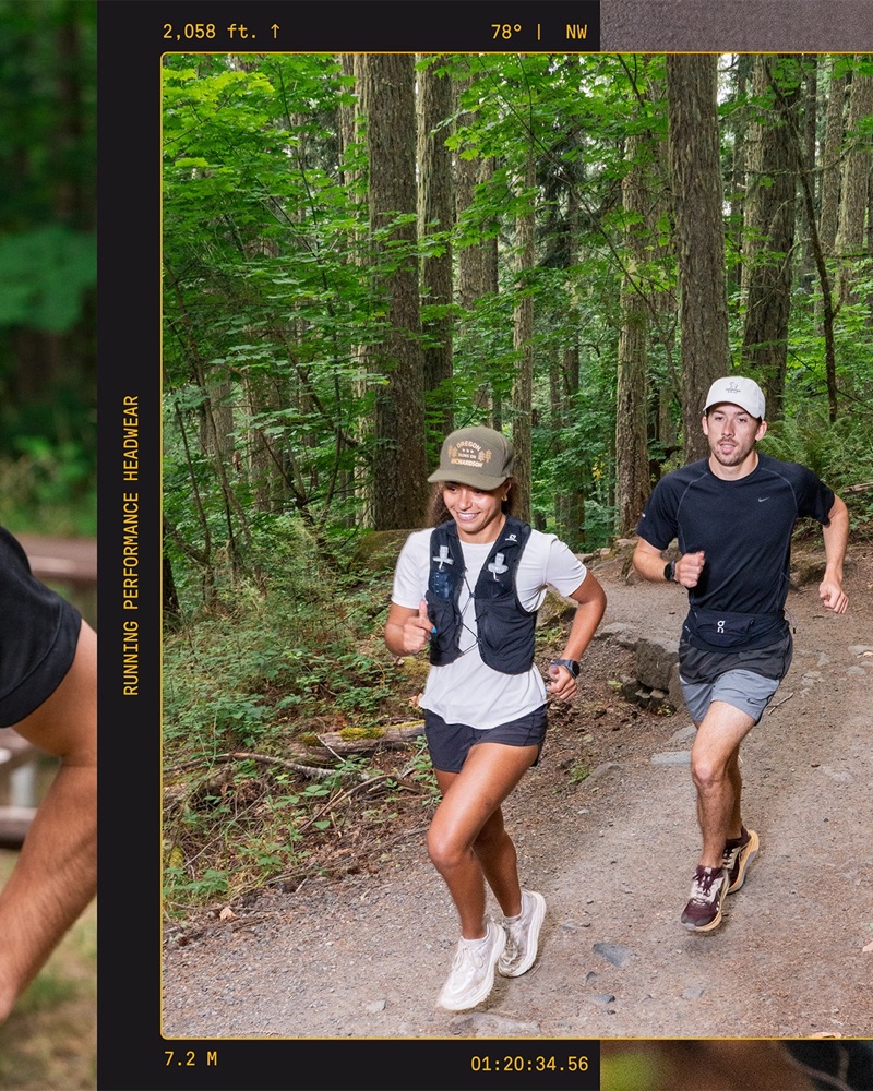 Slide 3: runners on a forest path