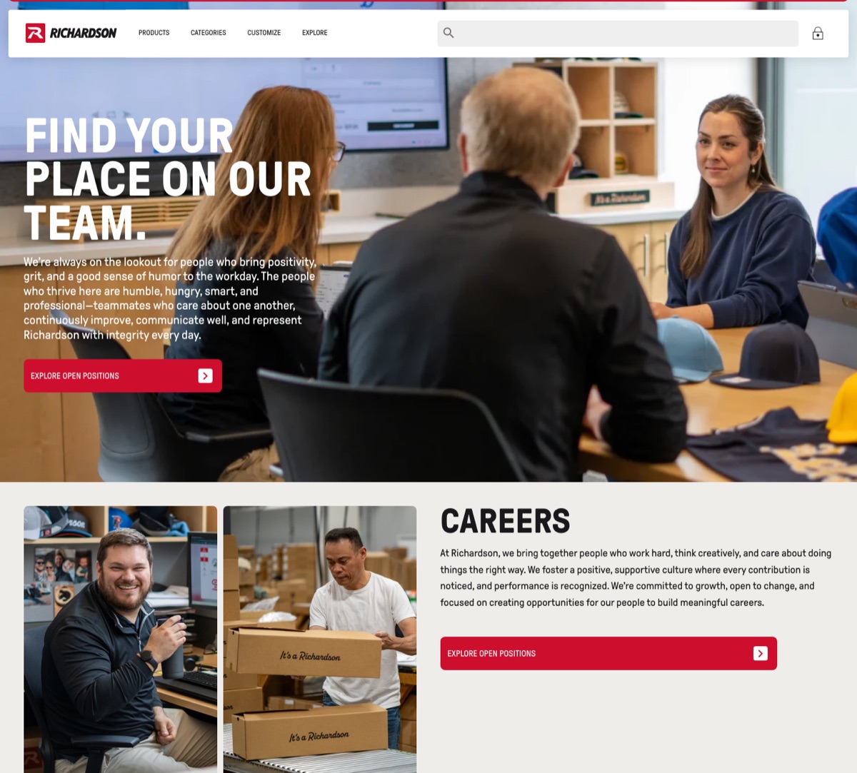 The new Richardson Careers page